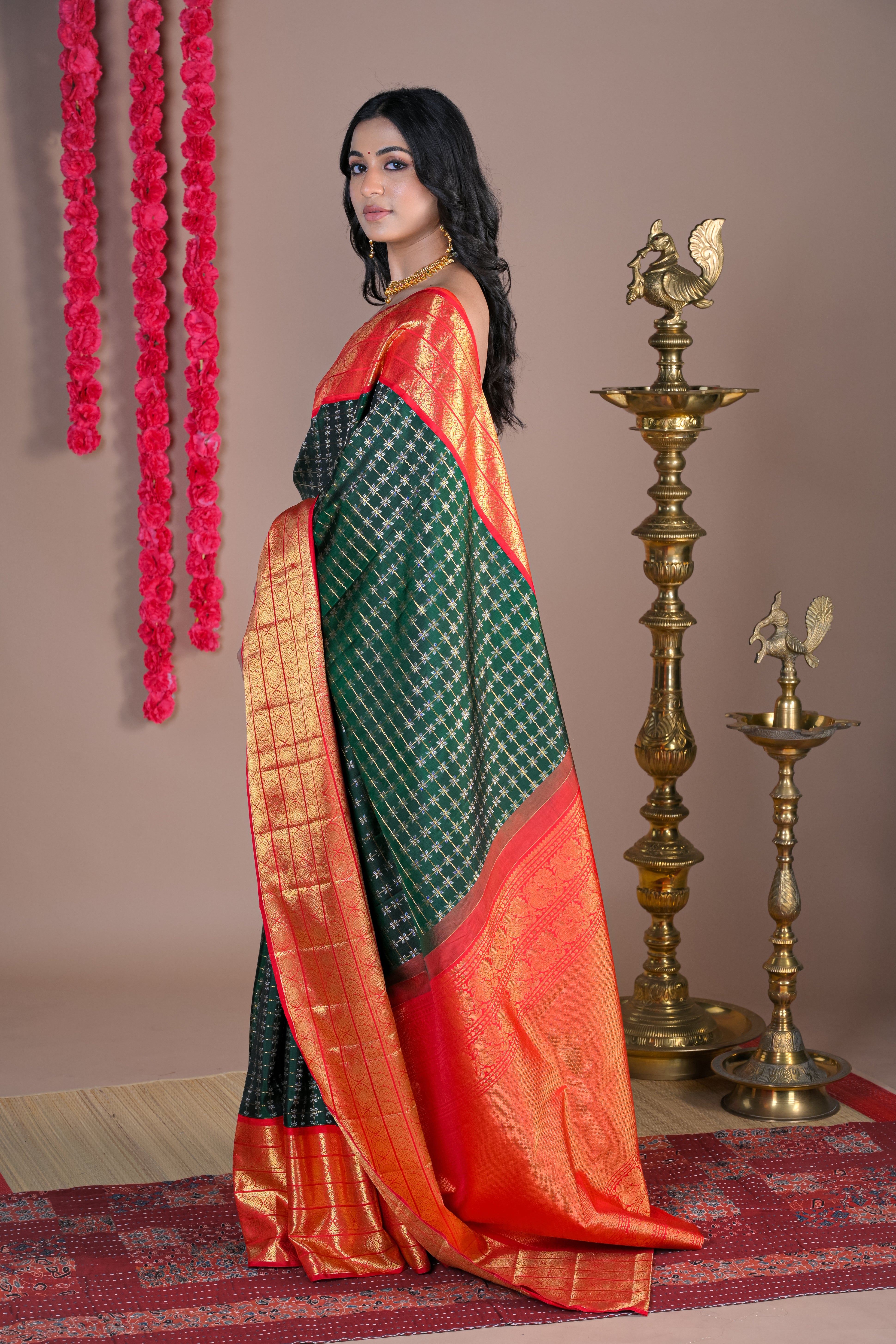 Kanchipattu Brocade Green Saree