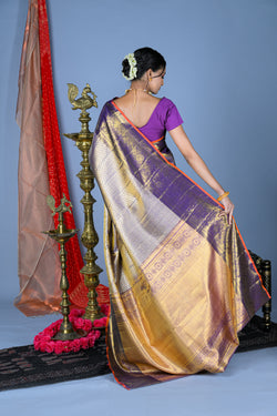 Image of Kanchipattu Tissue Brocade Purple Saree