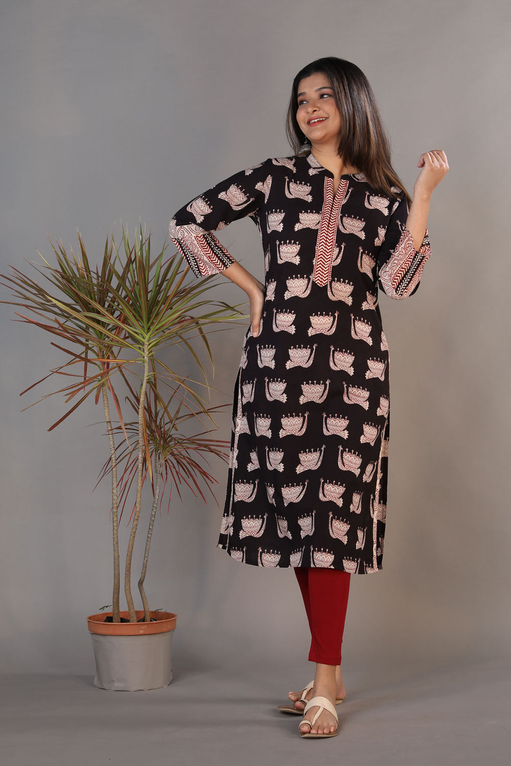 Collection of Bagh Handblockprinted Kurti in a gallery layout