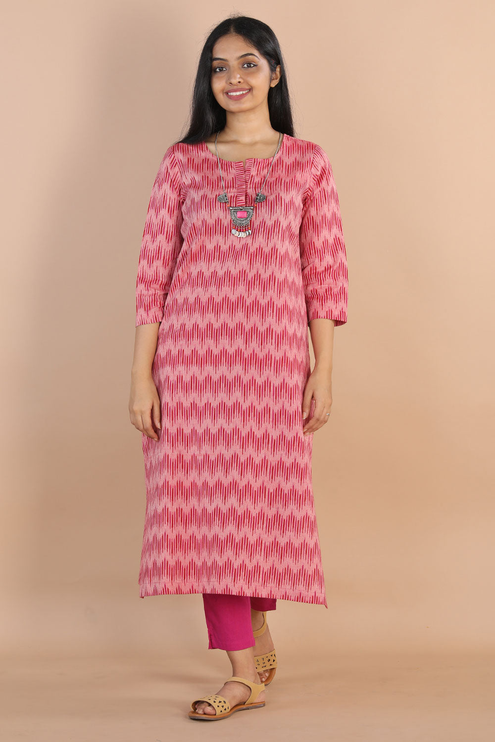 Collection of Ikat Straight Cut Kurti in a gallery layout