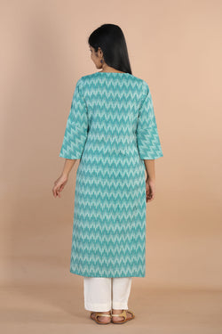 Collection of Ikat Straight Cut Kurti in a gallery layout