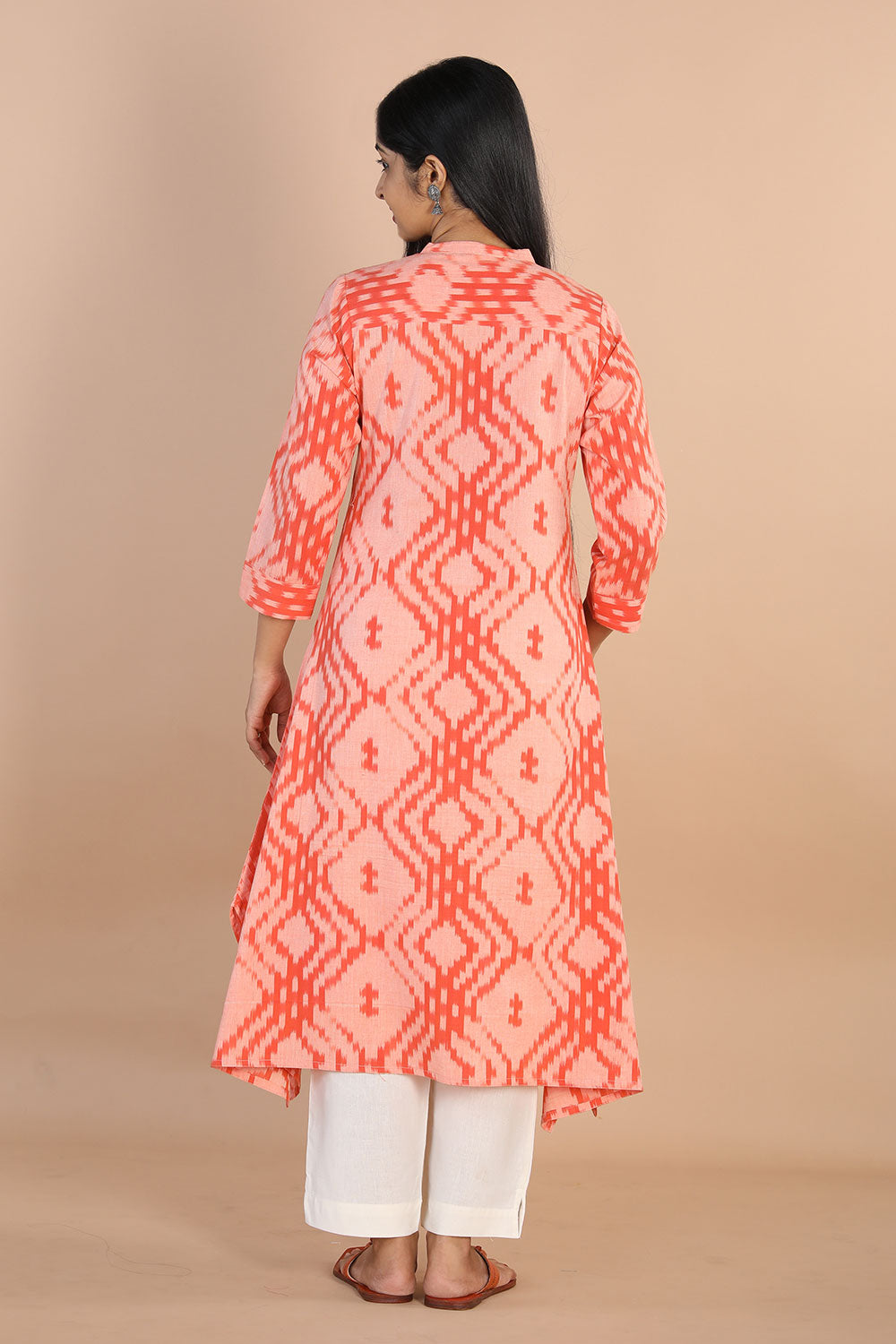 Collection of Cotton Pochampally Ikkat Diamond Weave Kurta in a gallery layout