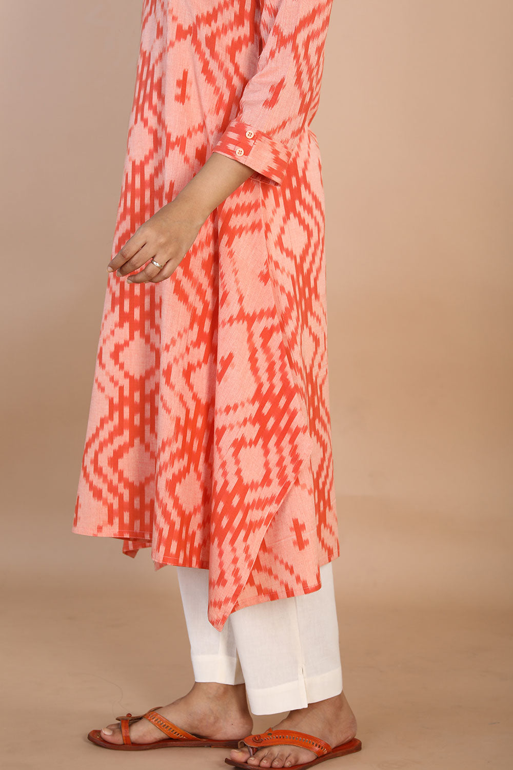 Collection of Cotton Pochampally Ikkat Diamond Weave Kurta in a gallery layout