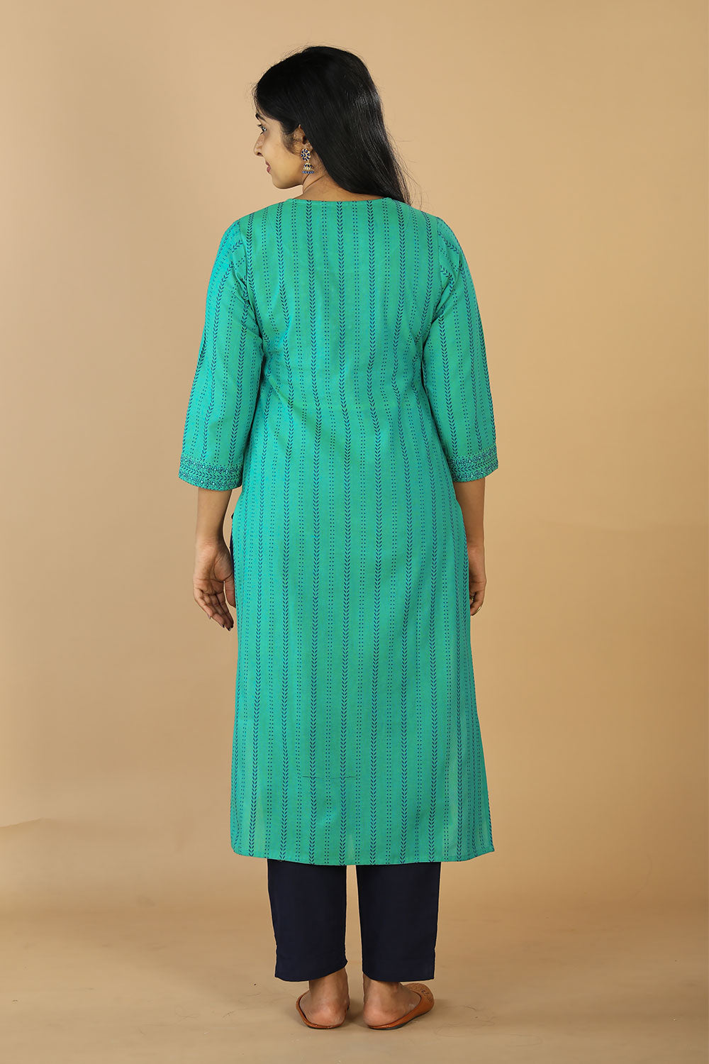 Collection of Mirror Embroidered Long Kurti in a gallery layout