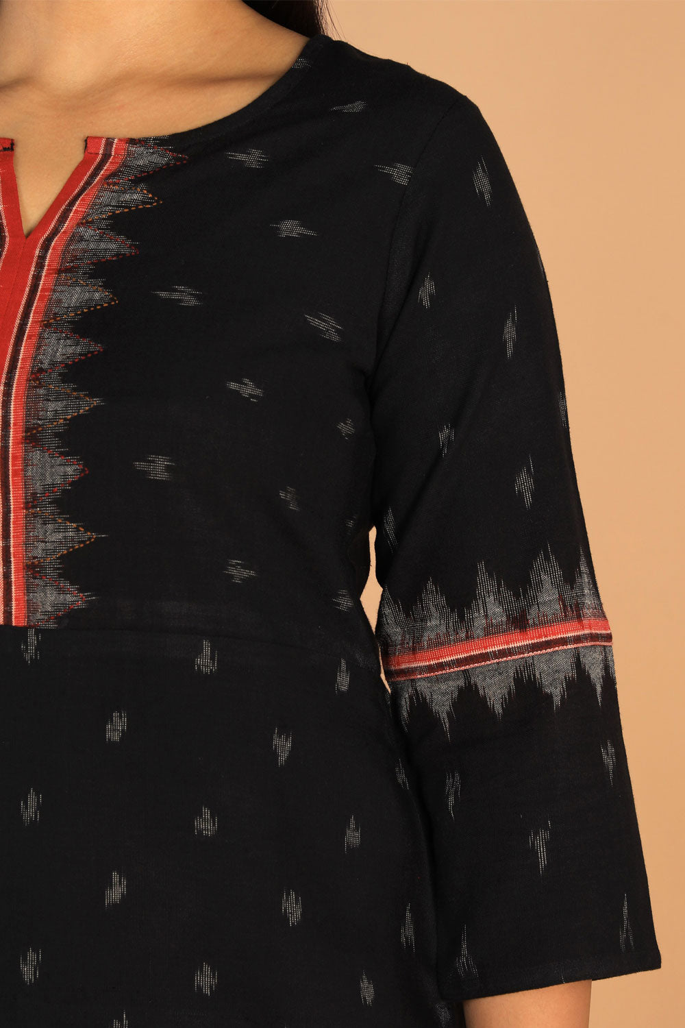 Collection of Black Traditional Wear Straight Fit Kurta in a gallery layout