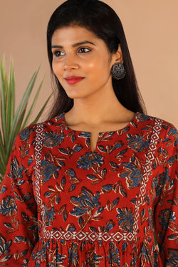 Collection of Cotton Floral Bagru Dress in a gallery layout