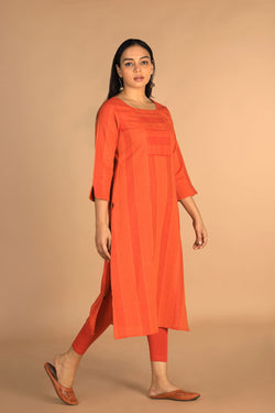 Collection of Work Wear Woven Cotton Kurti in a gallery layout