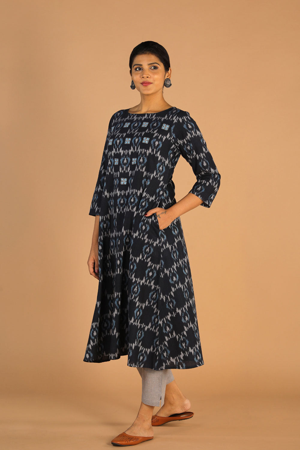 Collection of Cotton Ikat Kurti in a gallery layout