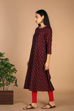 Collection of Cotton Ikat Kurti in a gallery layout