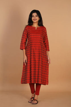 Collection of Silk Ikat Kurti in a gallery layout