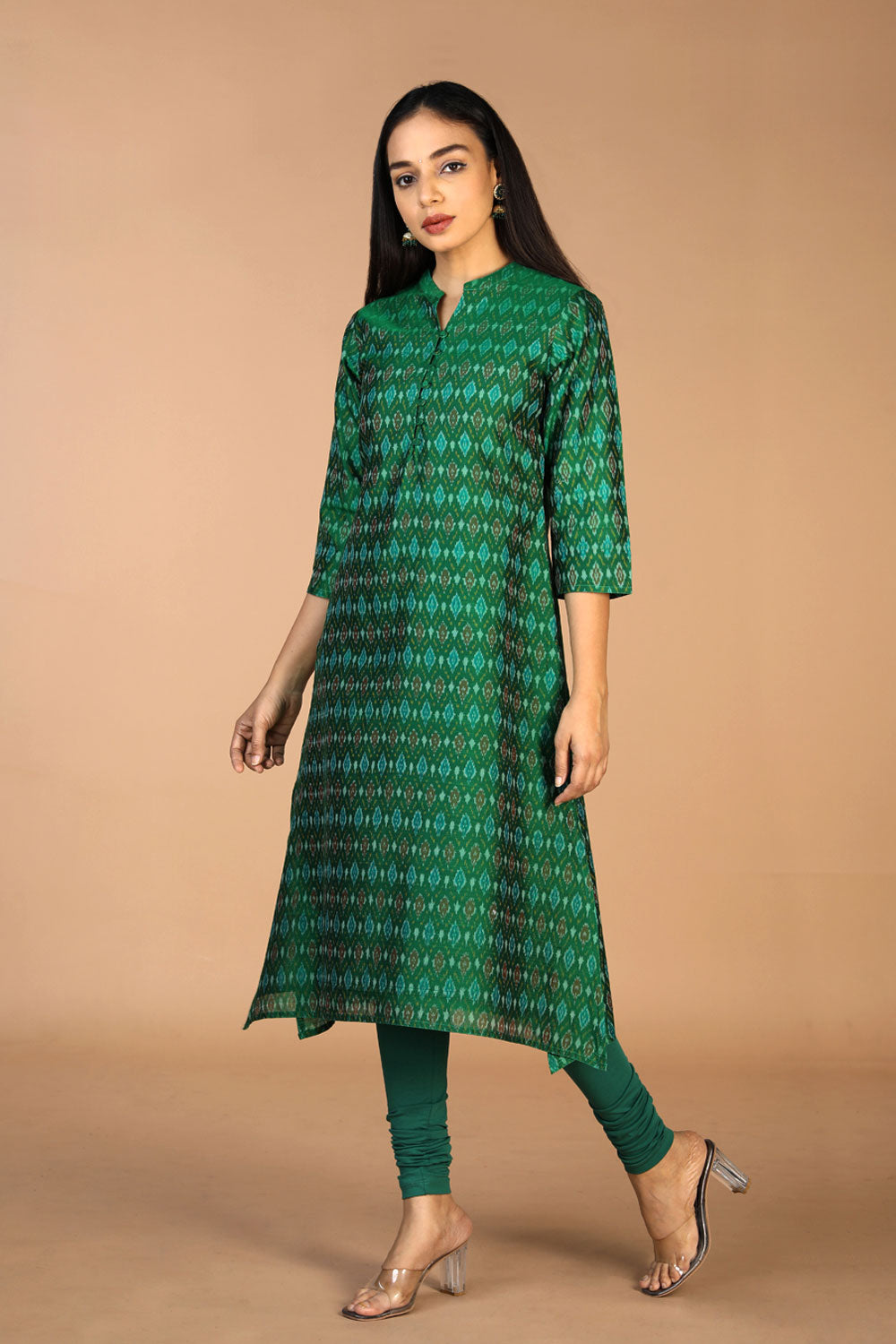 Collection of Hanwoven Pochampally Silk Ikat kurti in a gallery layout