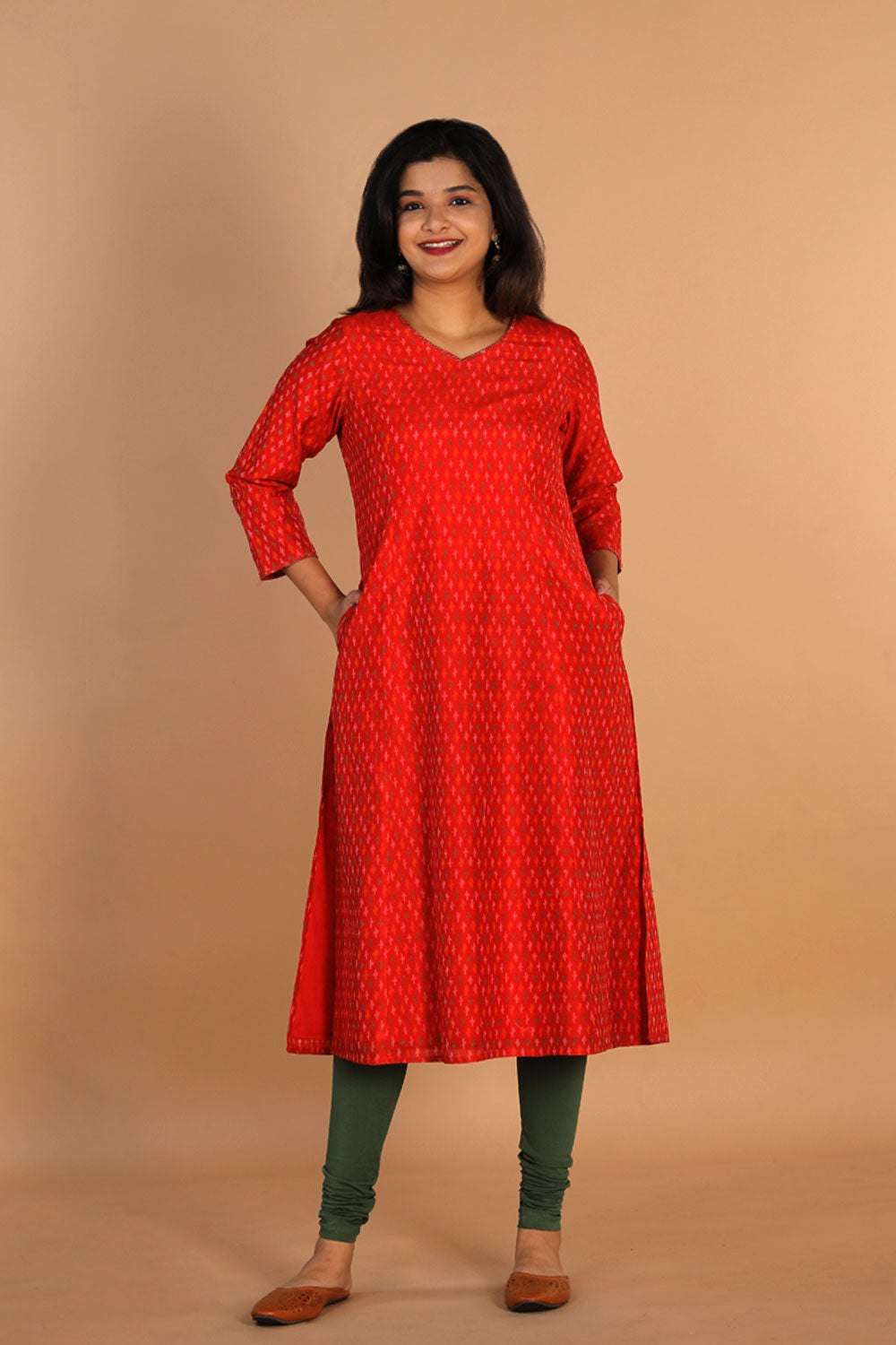 Collection of Silk Ikat Kurti in a gallery layout