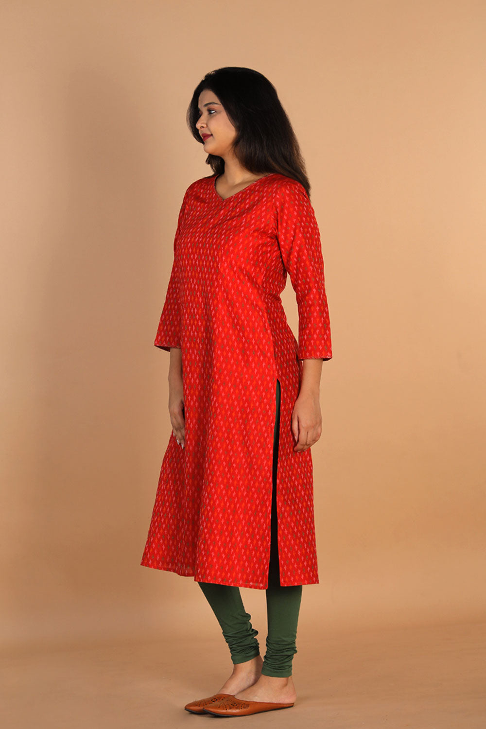 Collection of Silk Ikat Kurti in a gallery layout