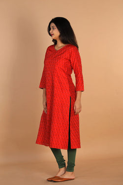 Collection of Silk Ikat Kurti in a gallery layout