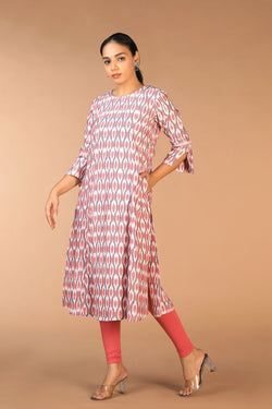 Collection of Cotton Pochampally Ikat Kurti in a gallery layout