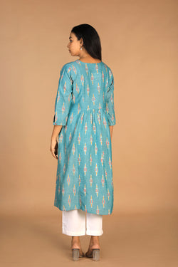 Collection of Handwoven Cotton Pochampally Ikat Kurti in a gallery layout