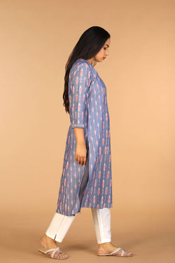 Collection of Cotton Pochampally Ikat kurti in a gallery layout