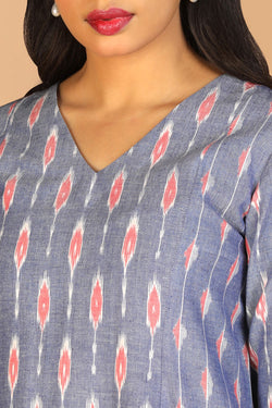 Collection of Cotton Pochampally Ikat kurti in a gallery layout