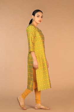 Collection of Handwoven Pochampally Silk Ikat Kurti in a gallery layout