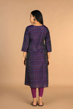 Image of Handwoven Pochampally Silk Ikat Kurta