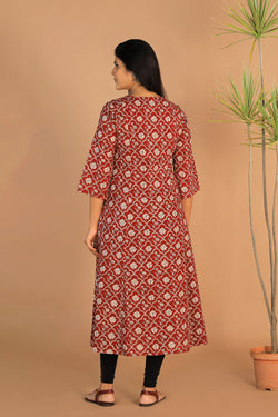 Collection of Embroidered Cotton Bagh Kurti in a gallery layout