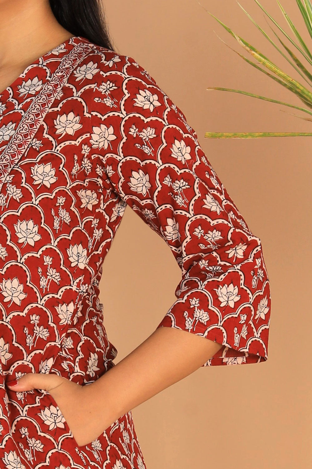 Collection of Embroidered Cotton Bagh Kurti in a gallery layout