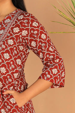 Collection of Embroidered Cotton Bagh Kurti in a gallery layout