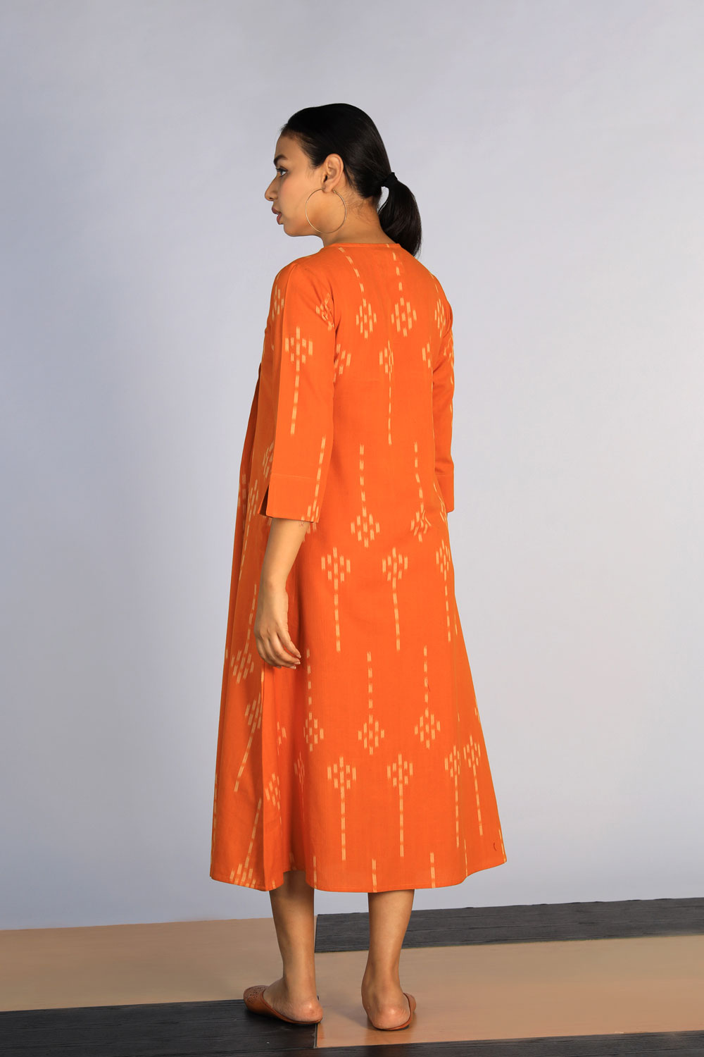 Collection of Hand Embroidered Cotton Pochampally Ikat Kurti in a gallery layout