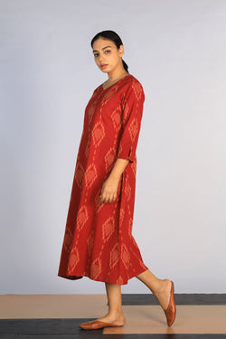 Collection of Cotton Pochampally Ikat Kurti in a gallery layout