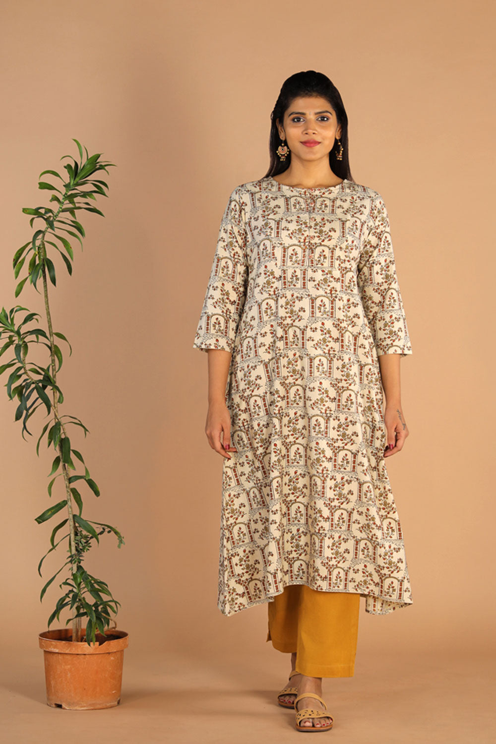 Collection of Ajrakh A -Line Kurti in a gallery layout