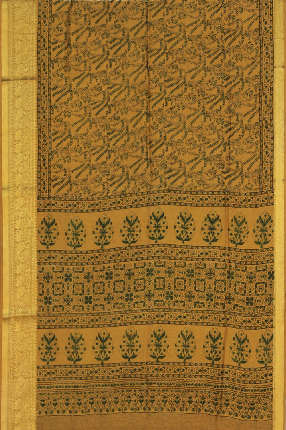 Ajrakh Chiniya Silk Saree