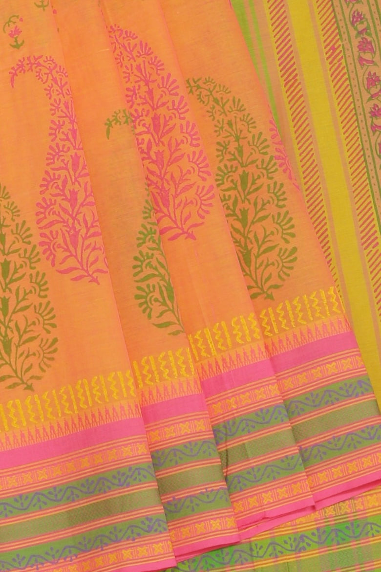 Collection of Hand block printed cotton saree in a gallery layout