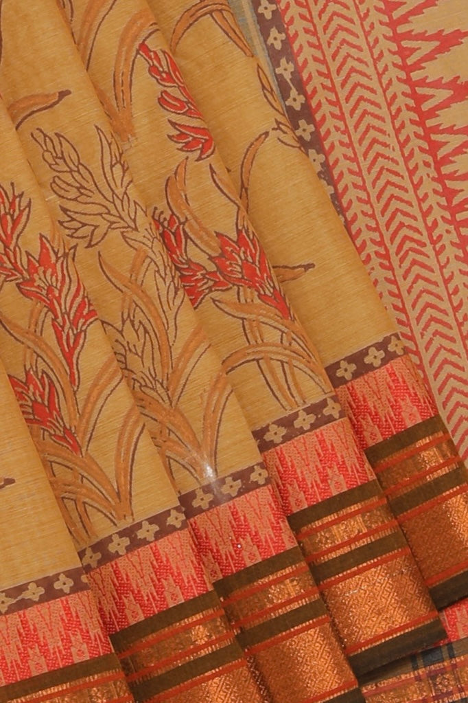 Collection of Hand block printed cotton saree in a gallery layout