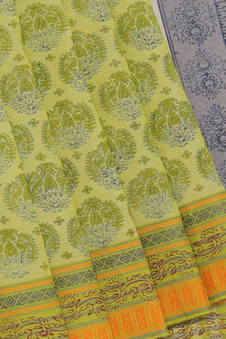 Collection of Hand block printed cotton saree in a gallery layout