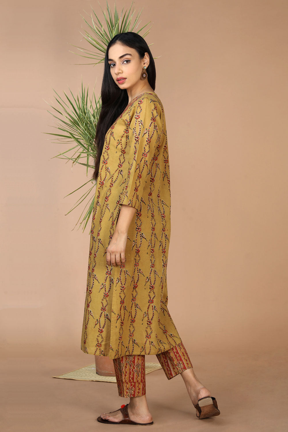 Collection of Kalamkari Kurta With Pants Set. in a gallery layout