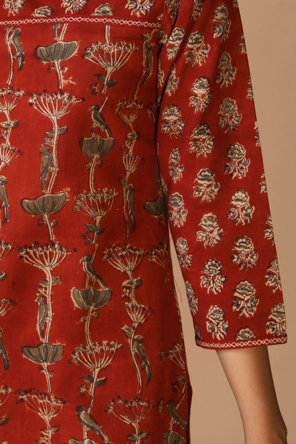 Collection of Block printed cotton Kalamkari kurti in a gallery layout