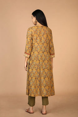 Collection of Ethnic Embroidered Kalamkari Kurti in a gallery layout