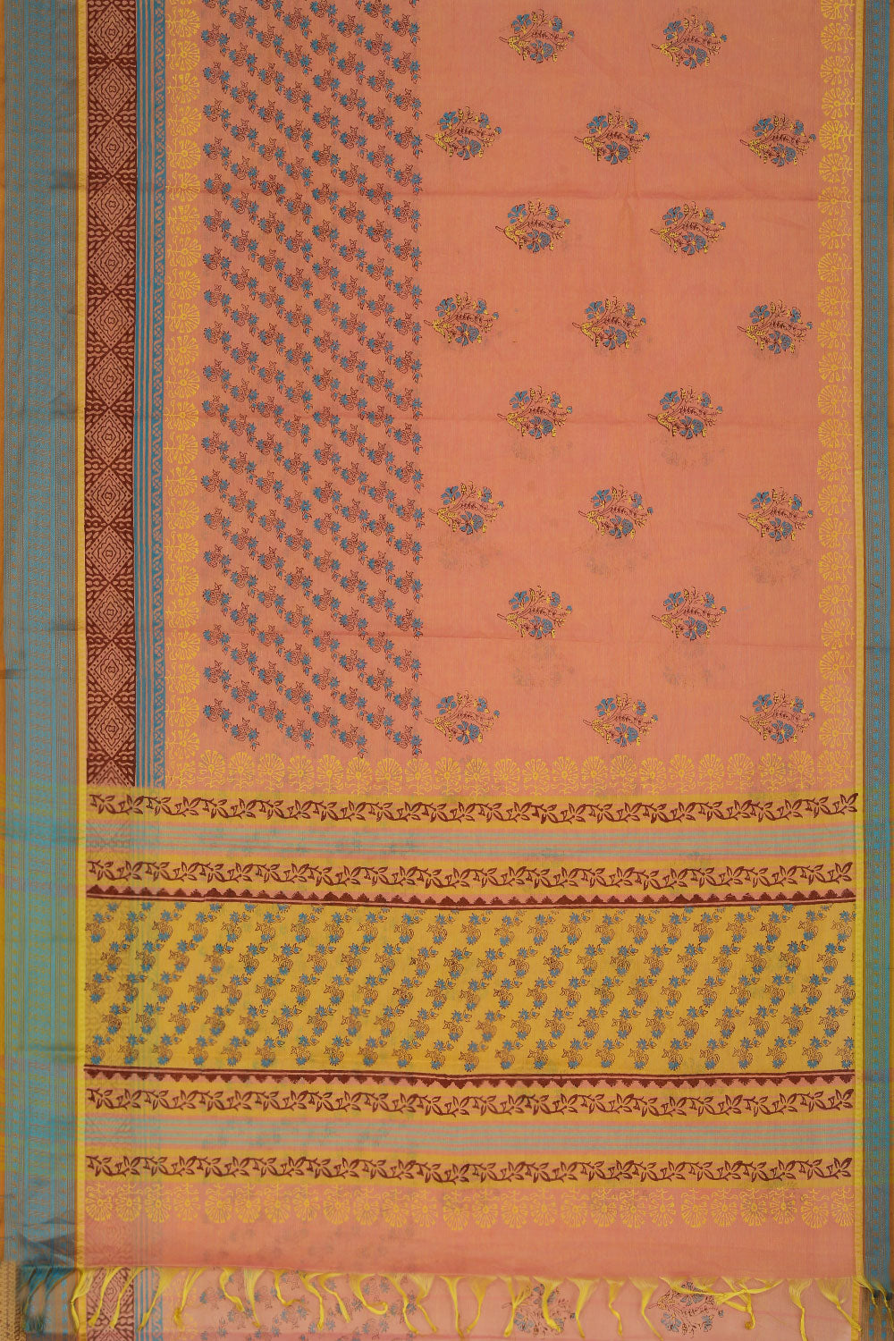 Collection of Hand block printed cotton saree in a gallery layout