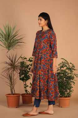 Collection of Cotton Bagru Long Kurti in a gallery layout