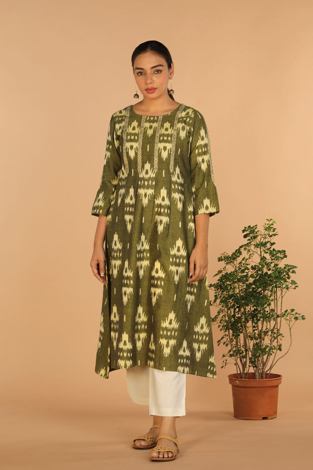 Collection of Cotton Ikat kurti in a gallery layout