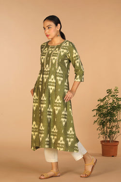 Collection of Cotton Ikat kurti in a gallery layout