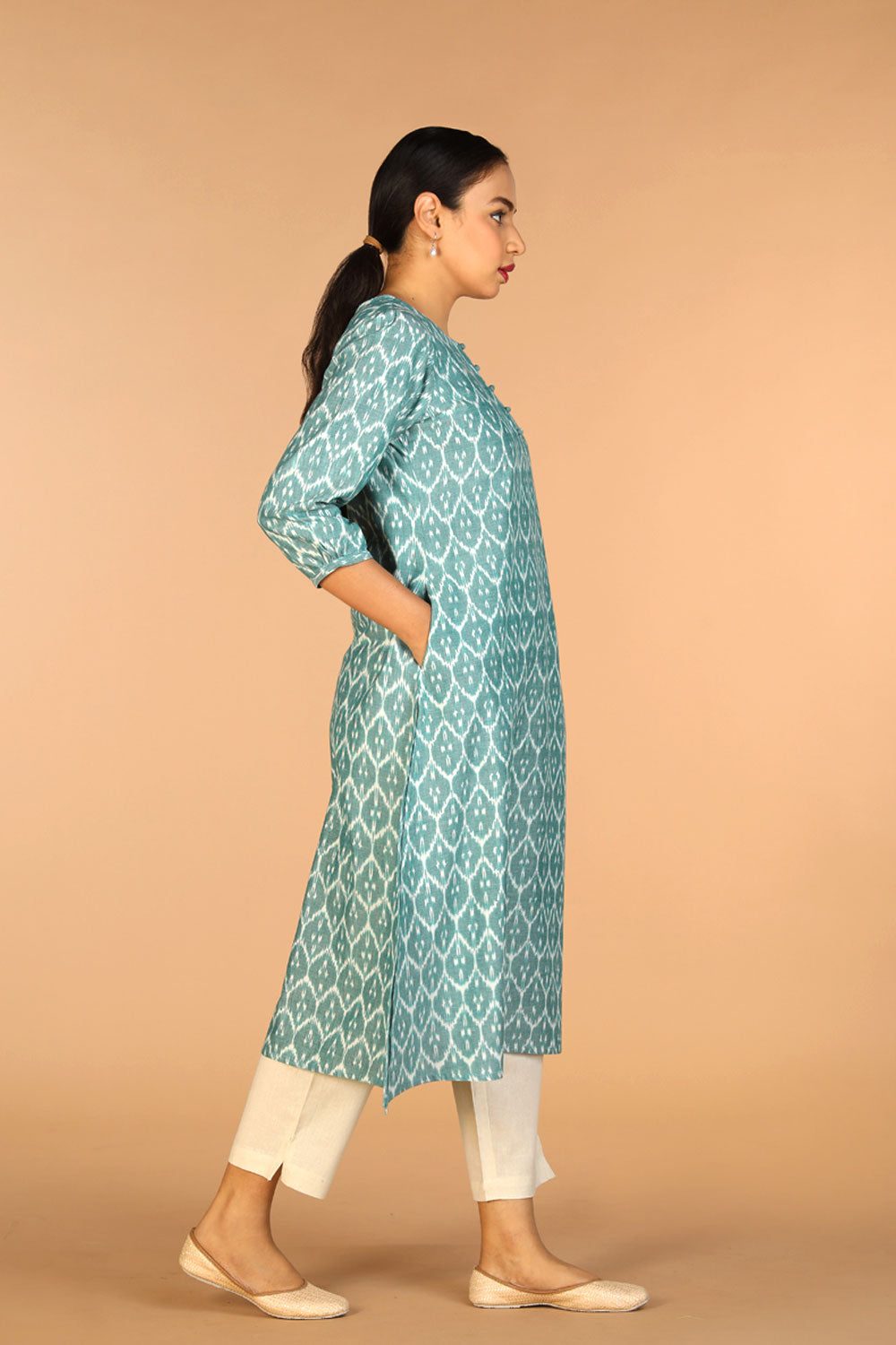 Collection of Cotton Ikat kurti in a gallery layout