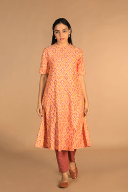 Collection of Cotton Ikat Kurti in a gallery layout