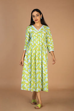 Collection of Blockprinted Cotton Dress in a gallery layout