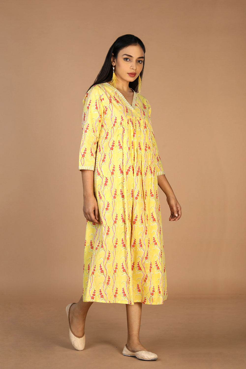 Collection of Blockprinted Cotton Dress in a gallery layout