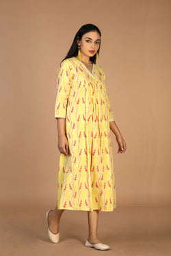 Collection of Blockprinted Cotton Dress in a gallery layout