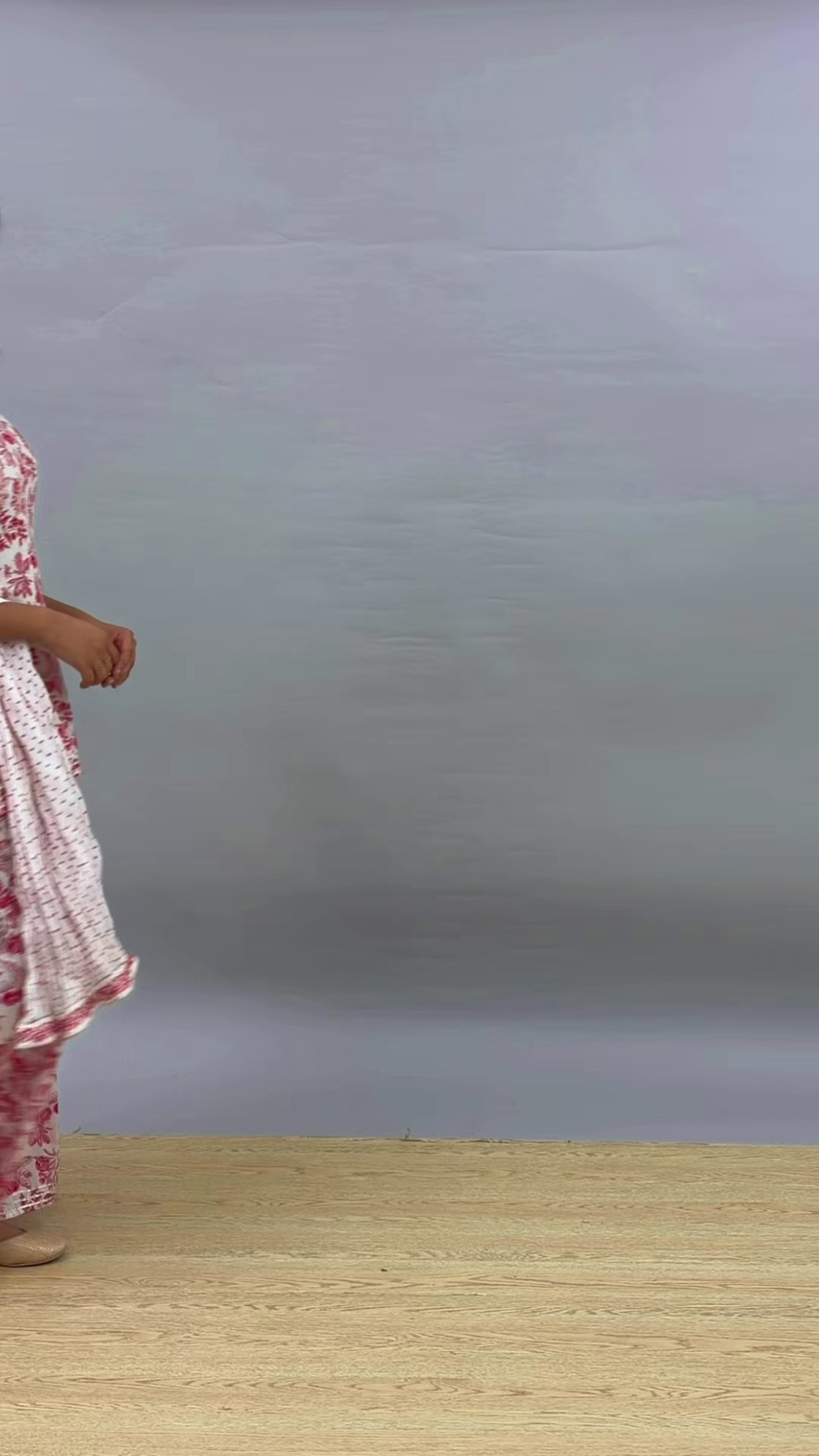 Image of Pink Pomegranate block printed Sharara set