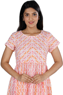 Image of Fresh & summery printed cotton long Kurti