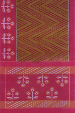 Collection of Yam orange Pochampally Ikat Saree in a gallery layout