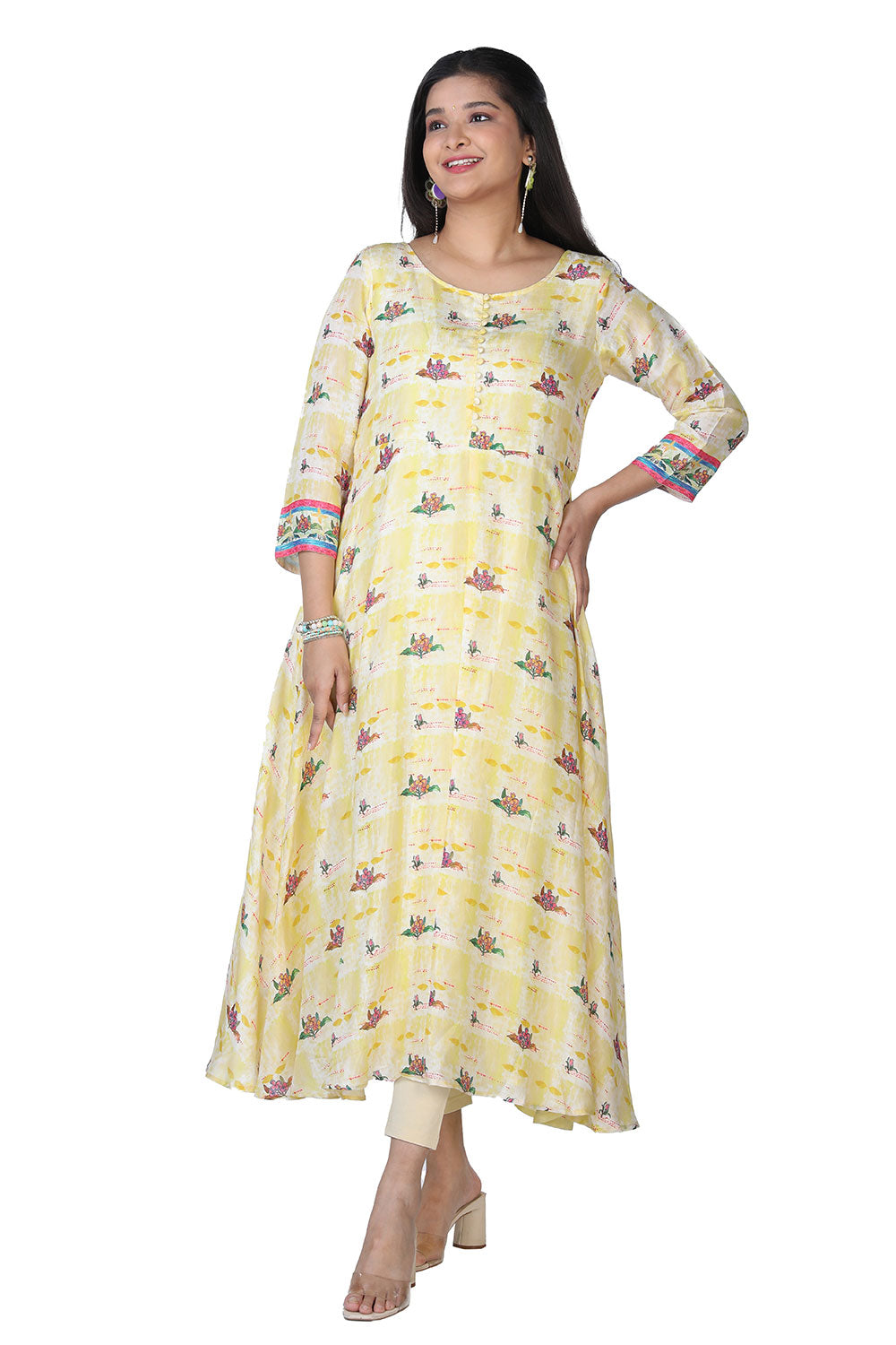 Digital printed long ethnic kurti.